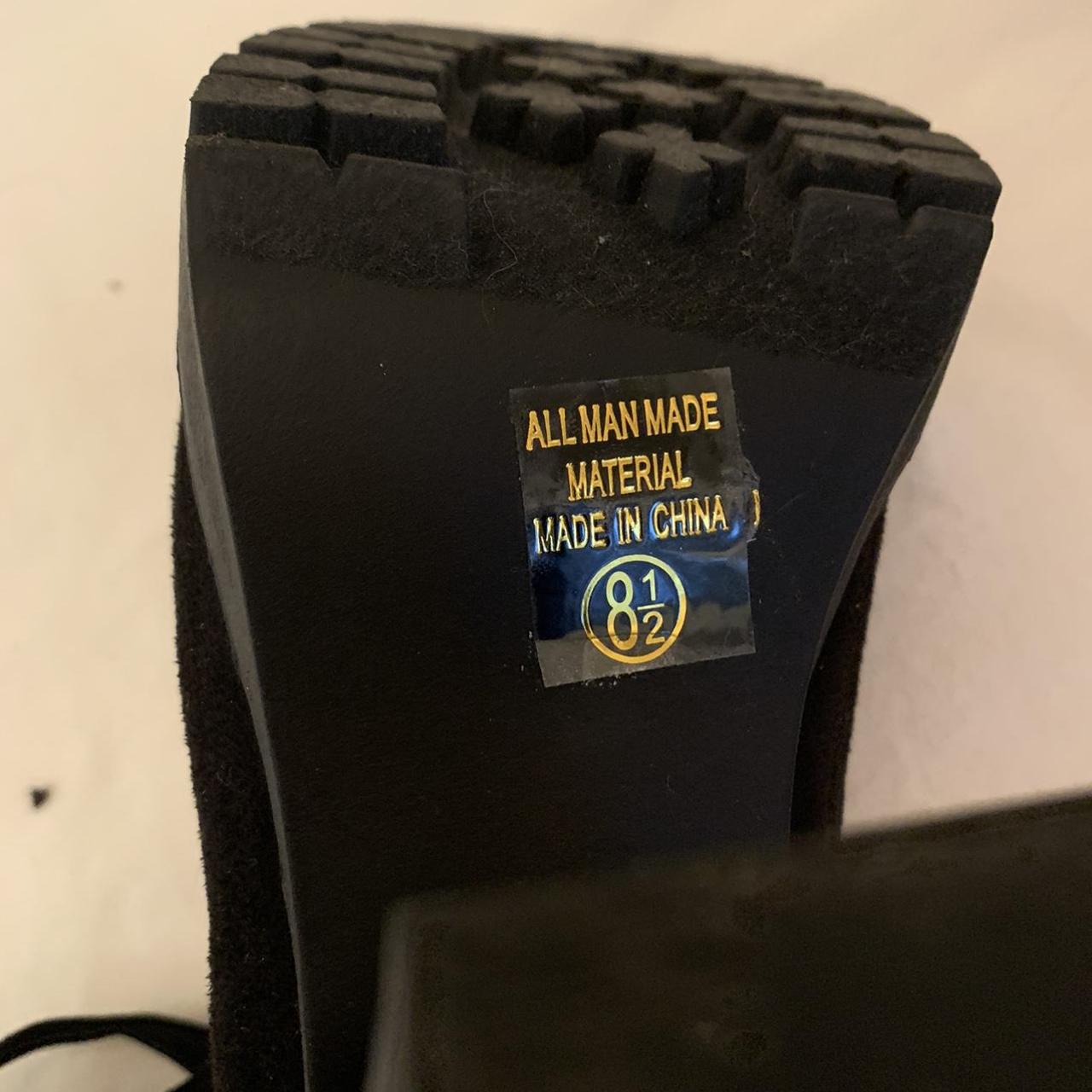 Black chunky combat heels with laces women’s size 8... Depop