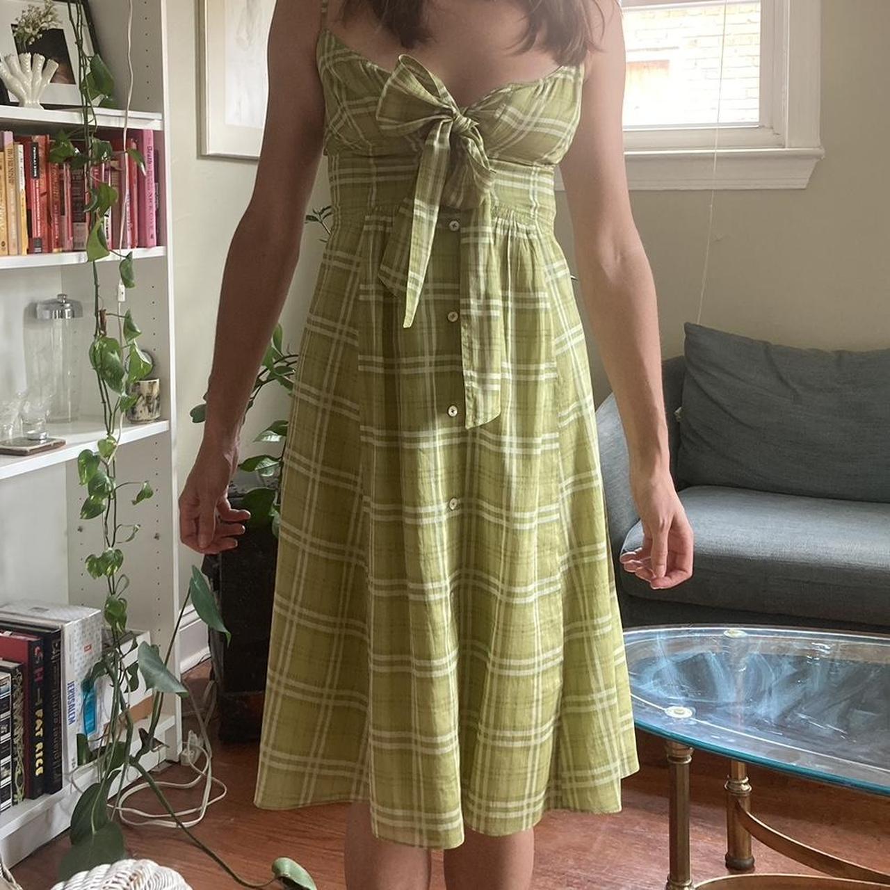 Sweetest vintage BURBERRY green gingham tea dress.... - Depop