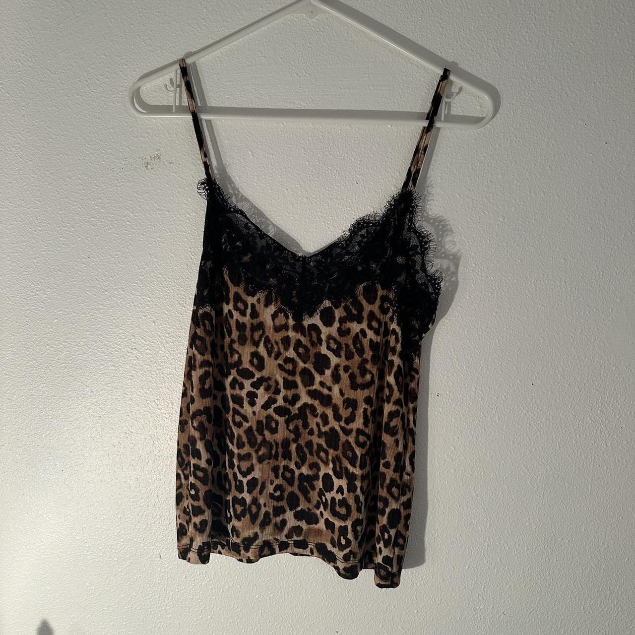 ZARA TOP -very light weight -cheetah with black... - Depop