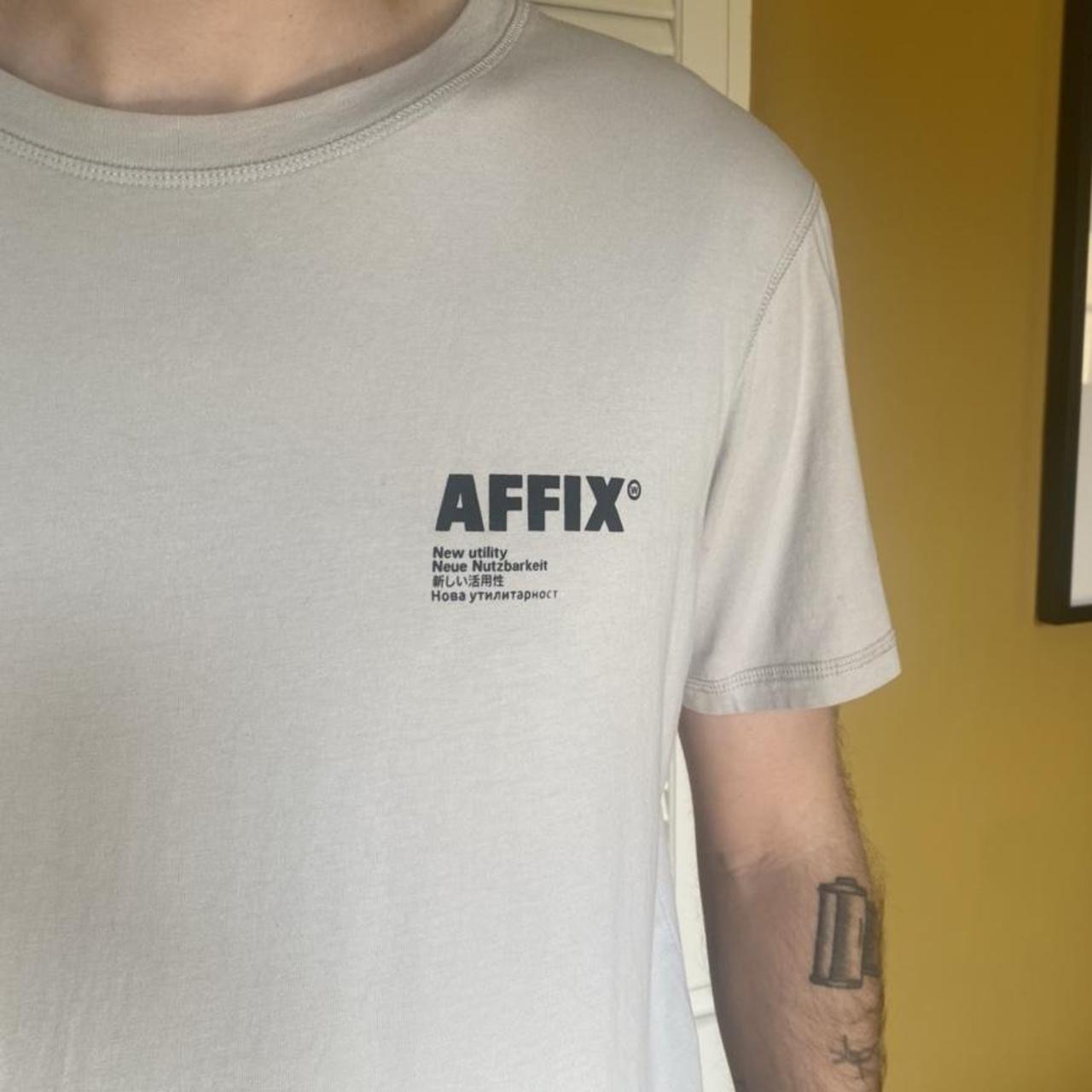 Affix Men's Grey and Black T-shirt