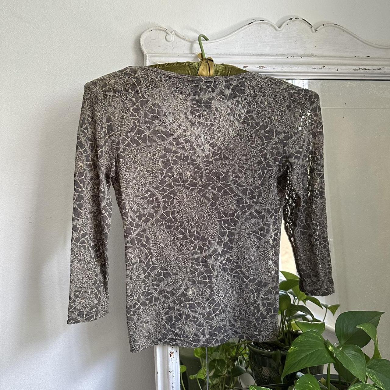 grey lace shirt