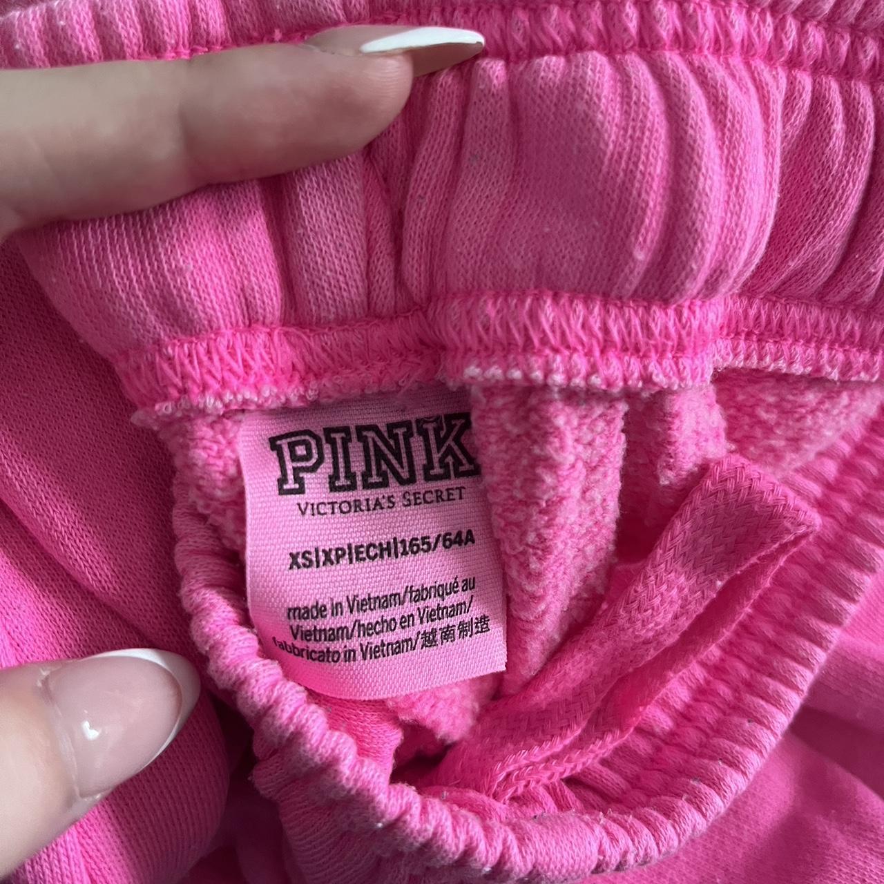 victorias secret pink hot pink sweatpants for - Depop