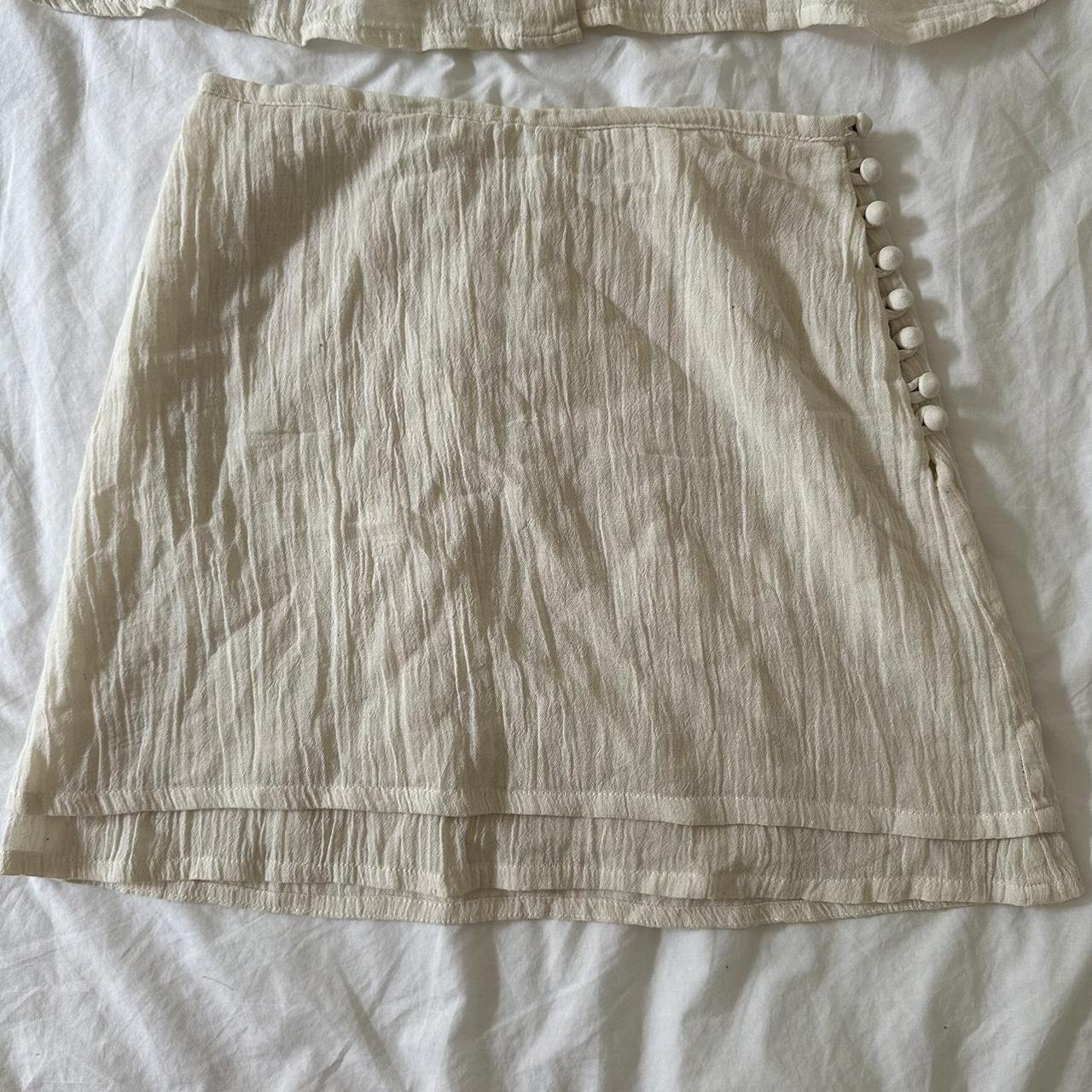 Savannah Morrow skirt and button up top set in ivory... - Depop
