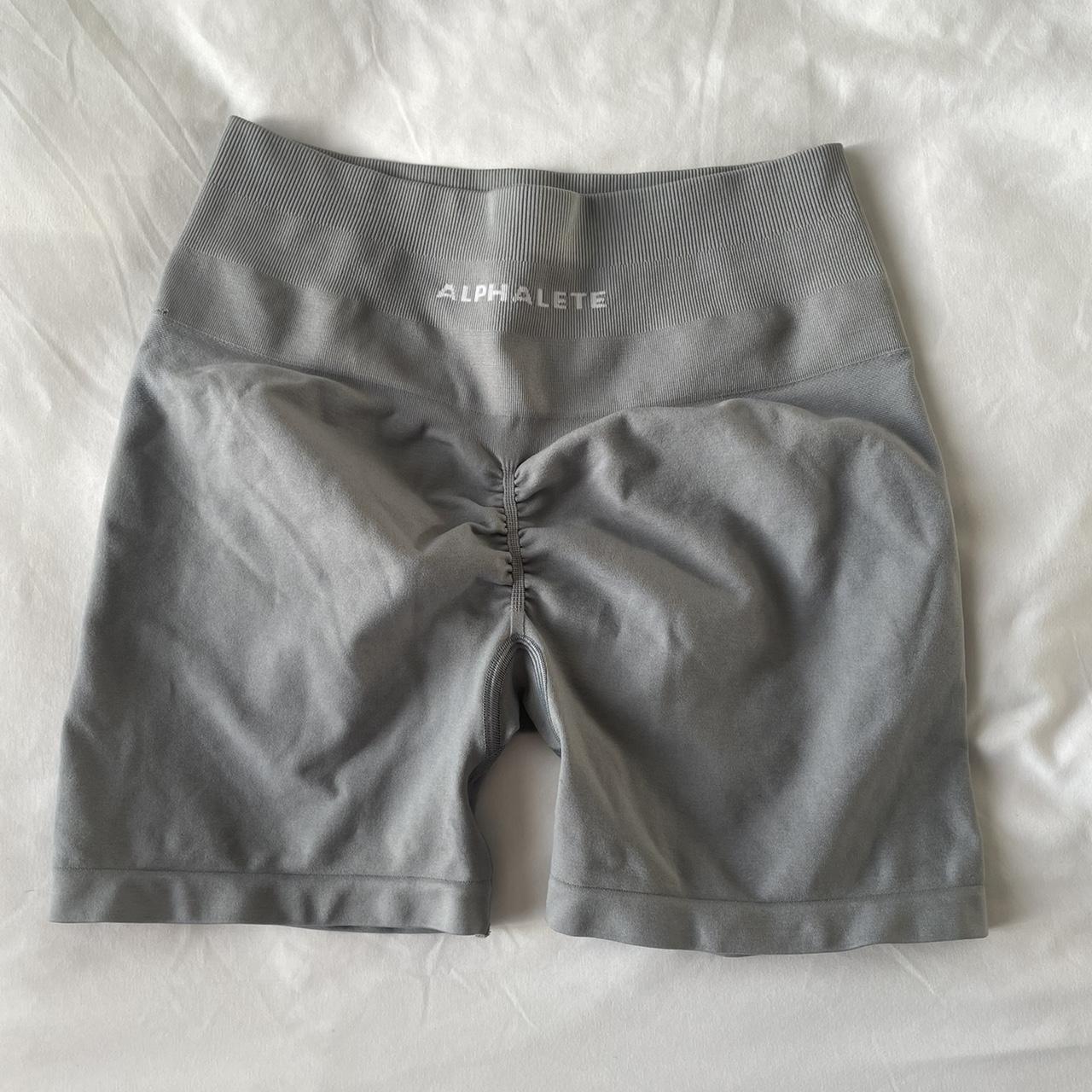 Alphalete Womens Grey Shorts -size: medium... - Depop