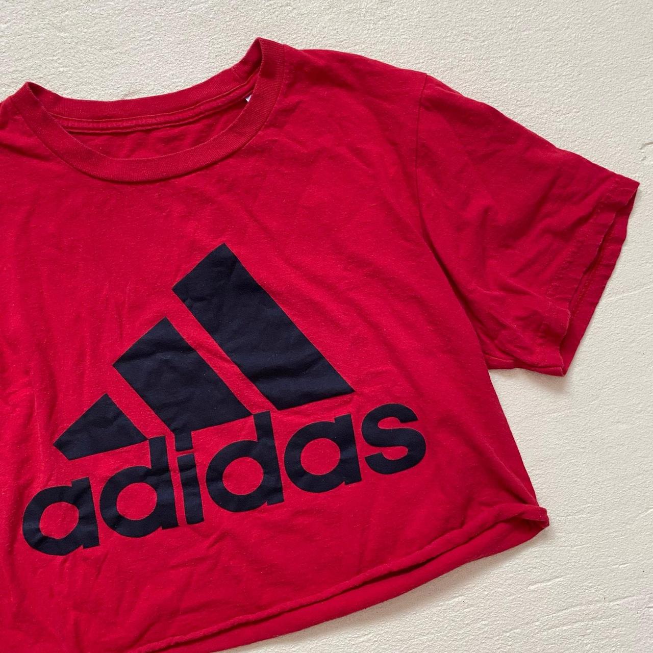 Red adidas crop deals