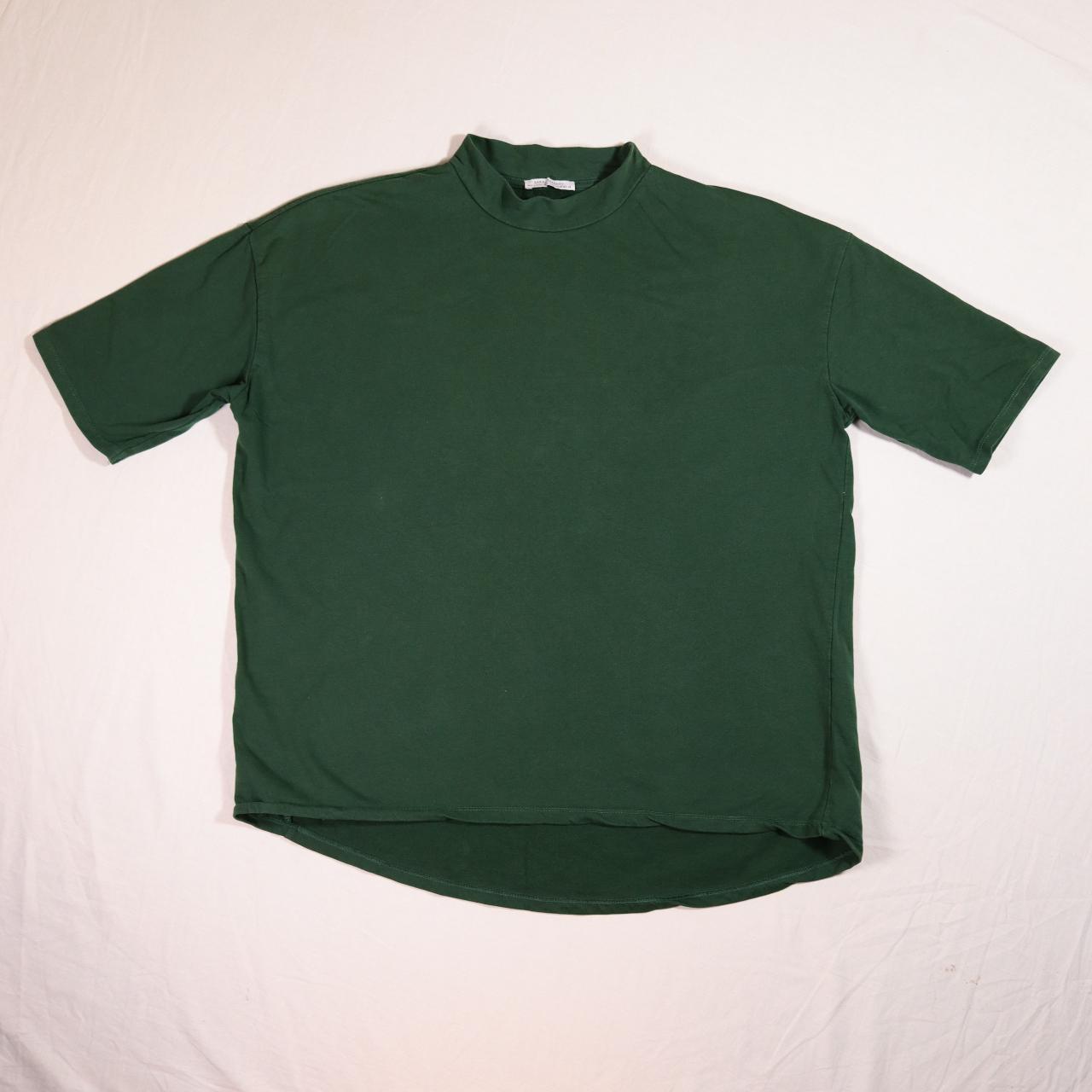 Zara Trafaluc Mock Neck T-Shirt Forest Green