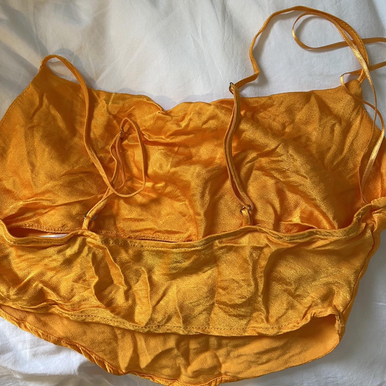 Orange Bershka crop top. Posted with Royal Mail 2nd... - Depop