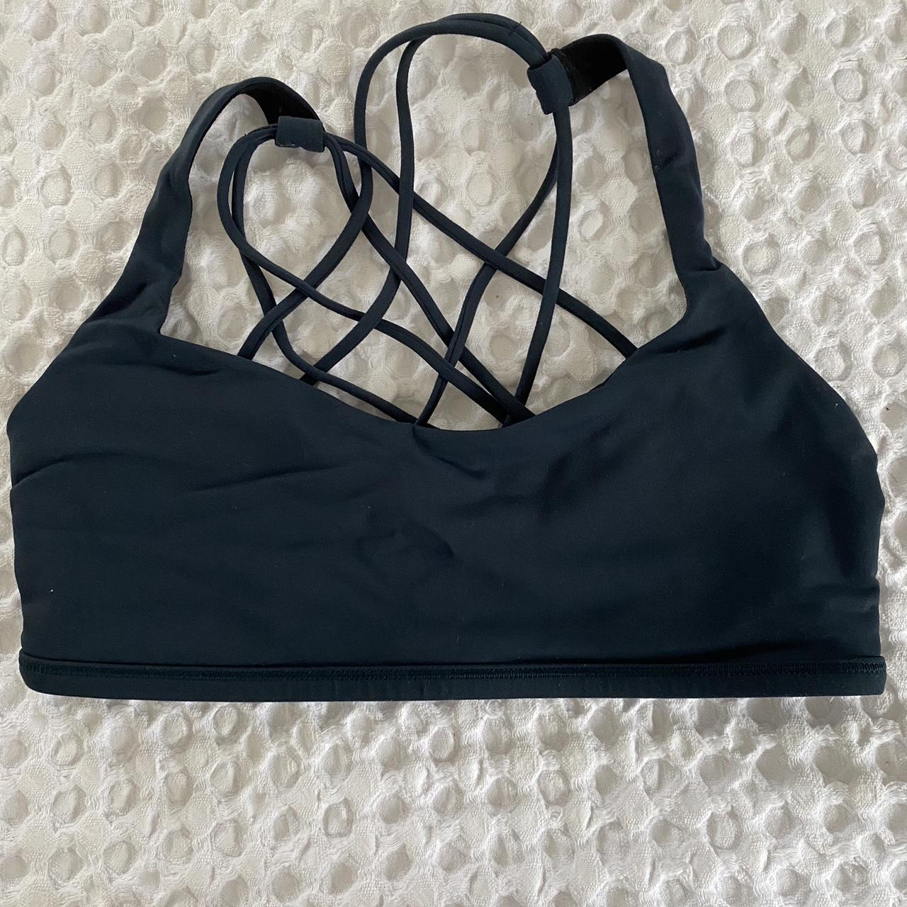 lululemon free to be sports bra navy blue size-... - Depop