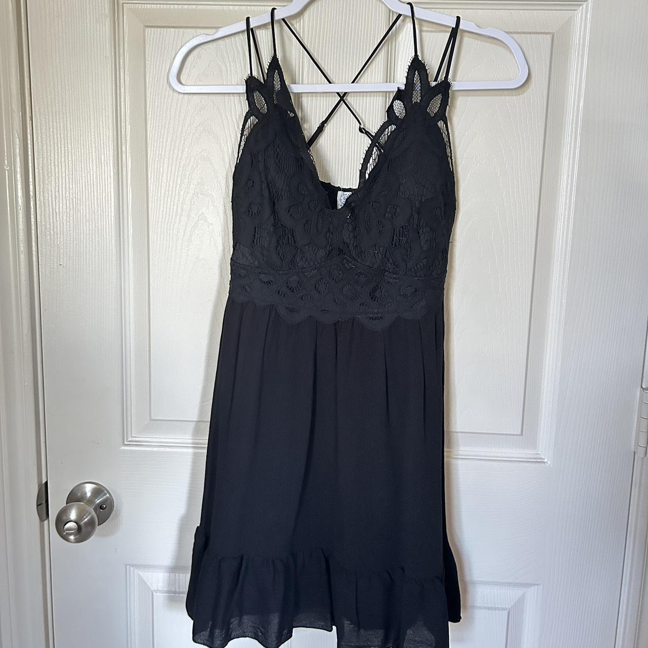 Francescas Black Lace Summer Dress Size - Medium - Depop