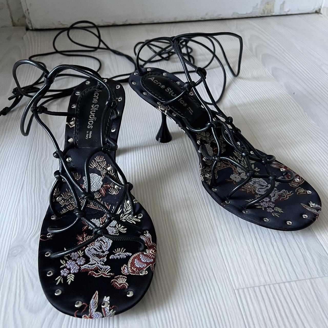 Acne Studios サンダル 黒xシルバー 0450325M0039 Acne Studios(アクネストゥディオス) サンダル・ミュール