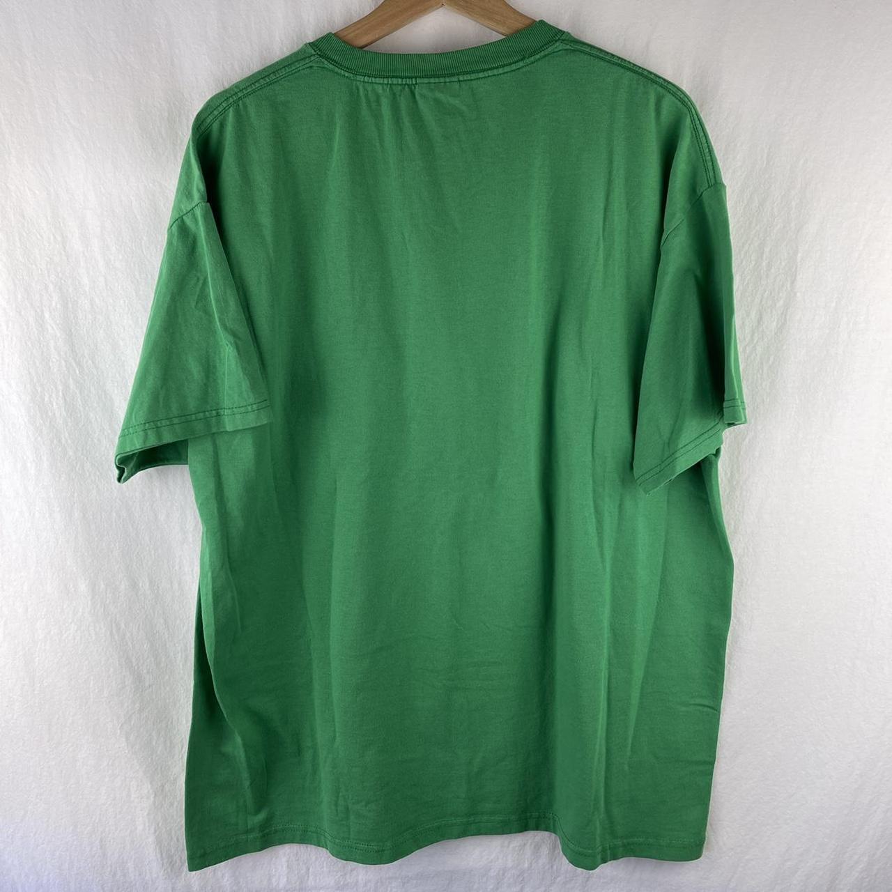Jerzees Men's Green and Gold Tshirt Depop