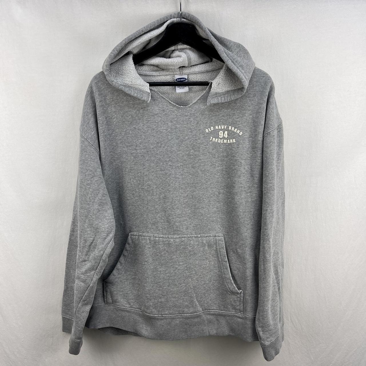 Old Navy Men's Grey and White Hoodie | Depop