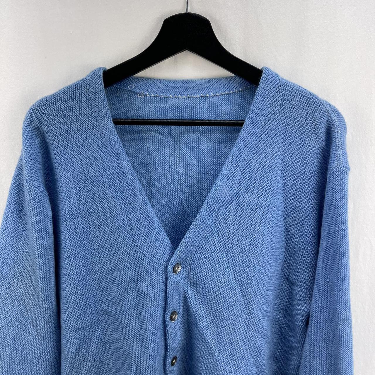 Vintage 60s Home Made Acrylic Knit Cardigan Size... - Depop