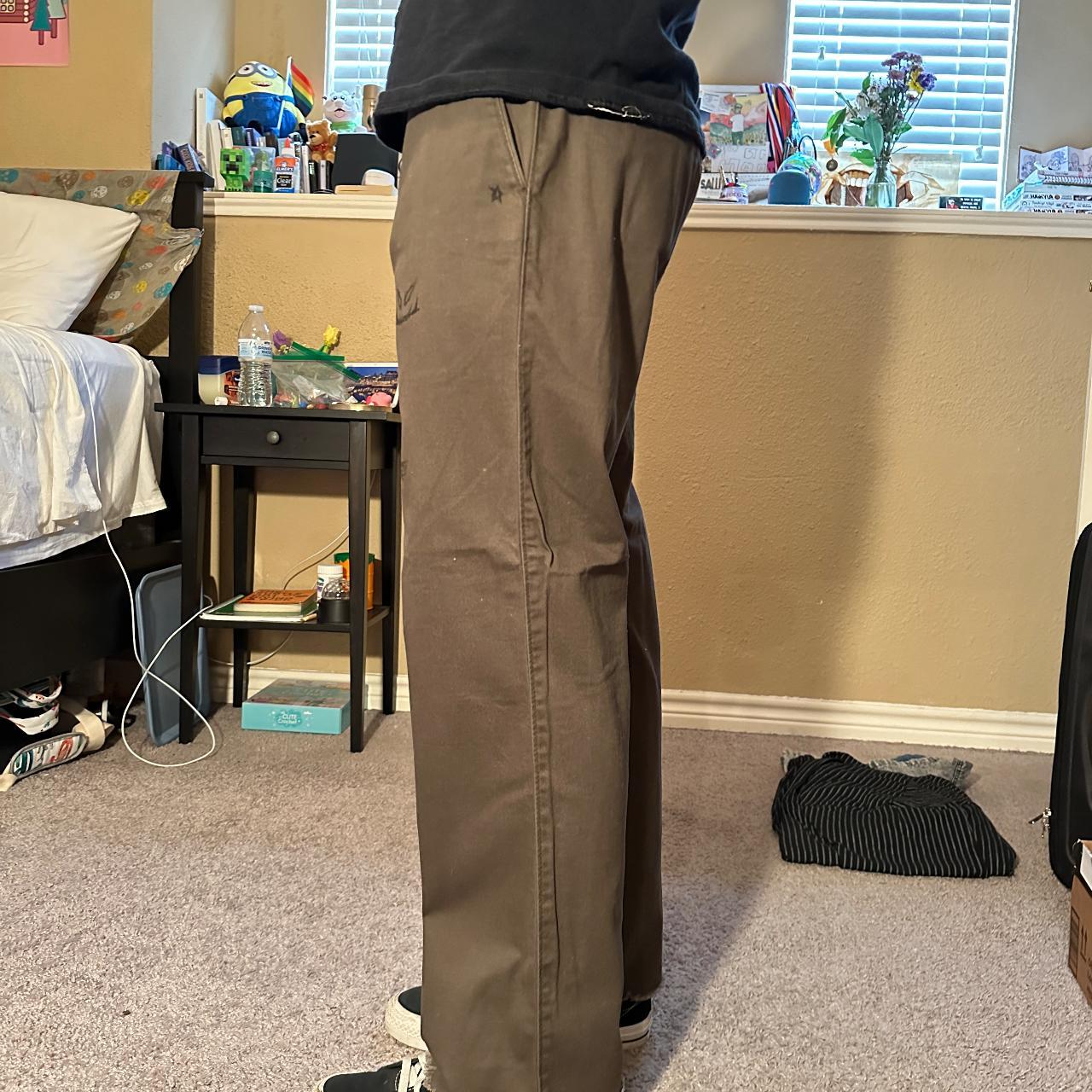 mens 30x32 brown khaki pants fit nice with dunks | Depop