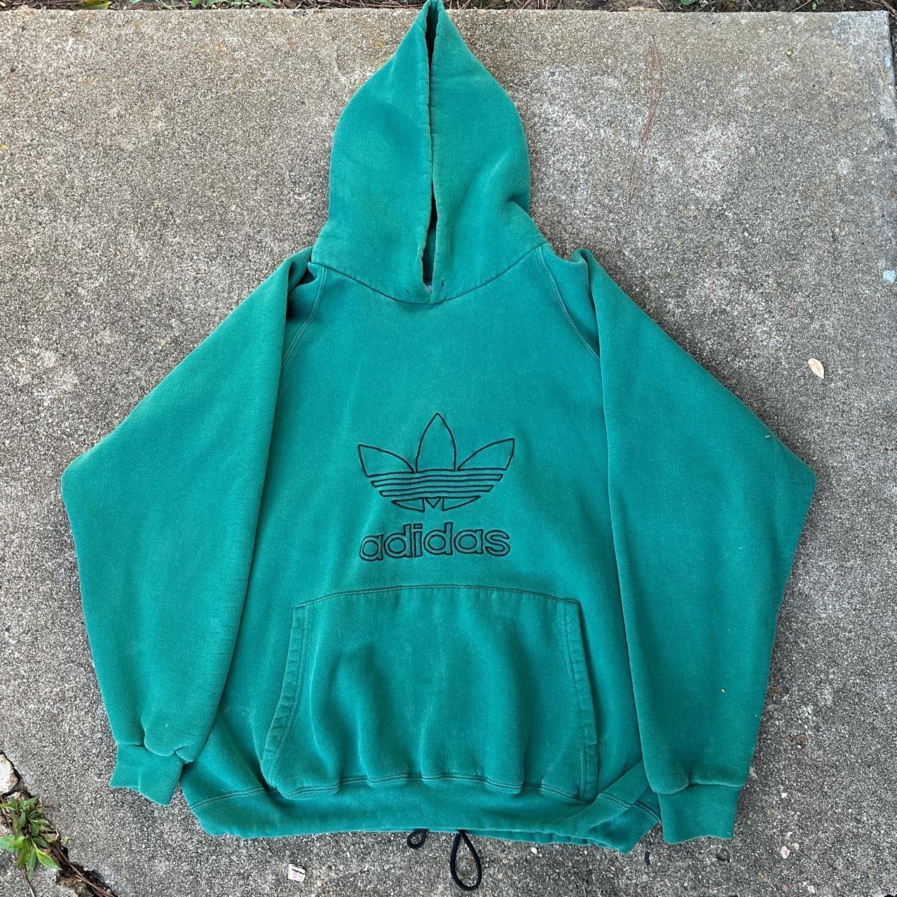Adidas XL vintage hoodie with added drawstring Free... Depop