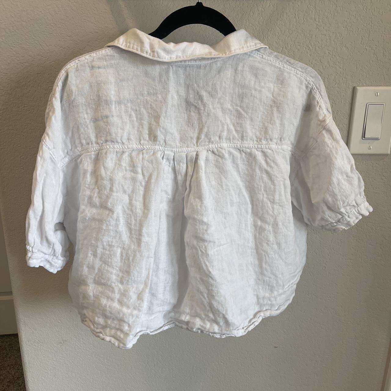 Zara Women's White Blouse | Depop