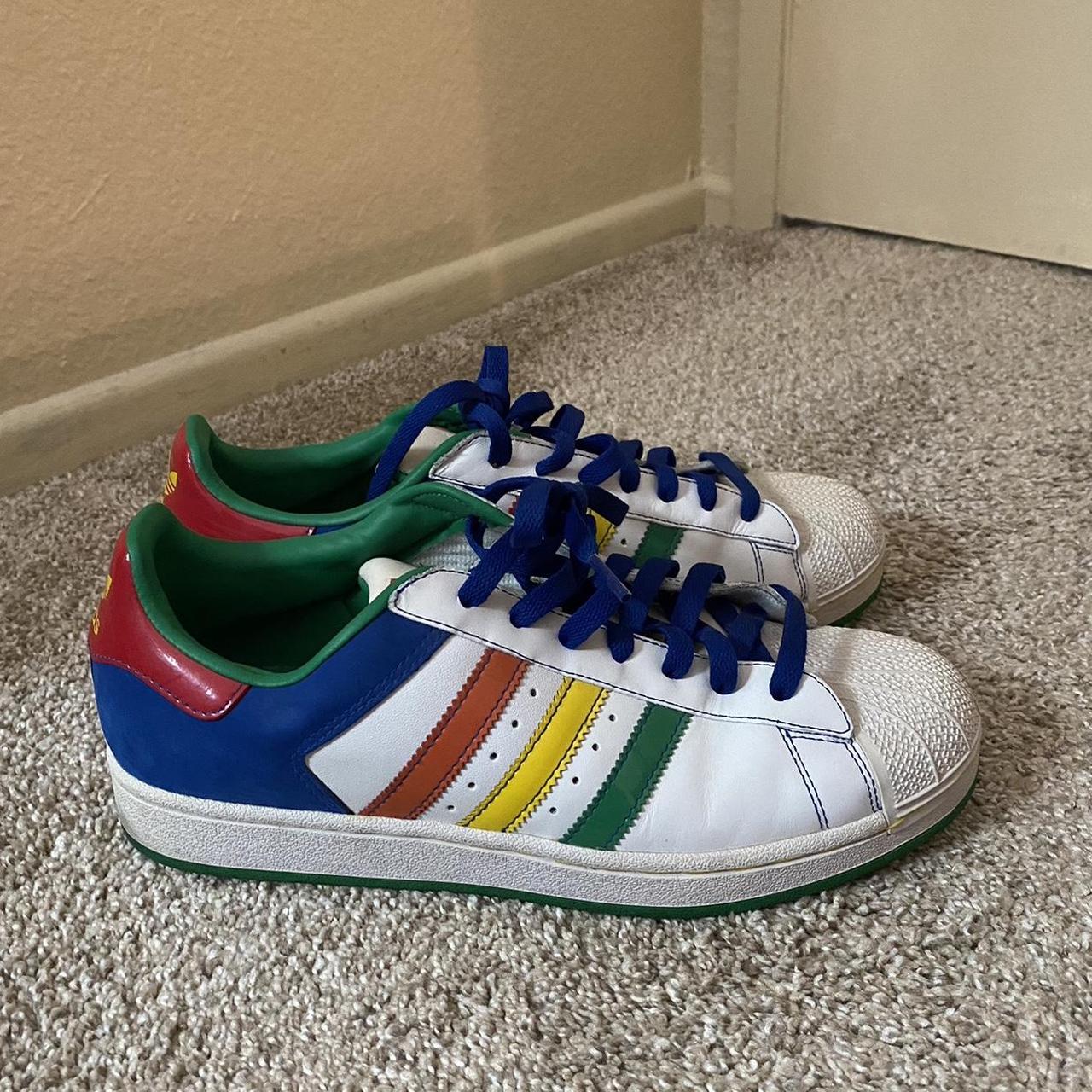 Primary Color Adidas Superstars Size 8.5 Men Wore