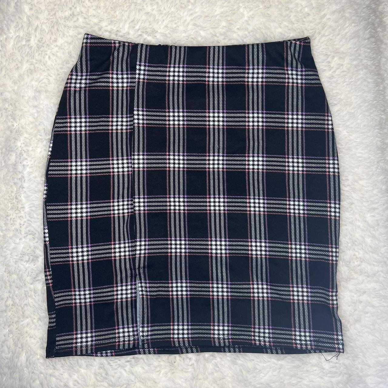 ੈ✩‧₊˚ rue 21 black and pink plaid high waisted