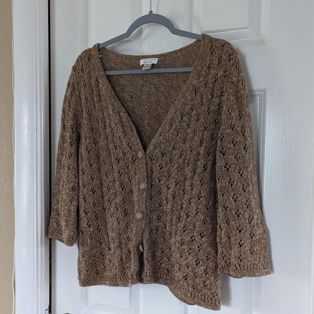 Women's Brown and Cream Cardigan | Depop