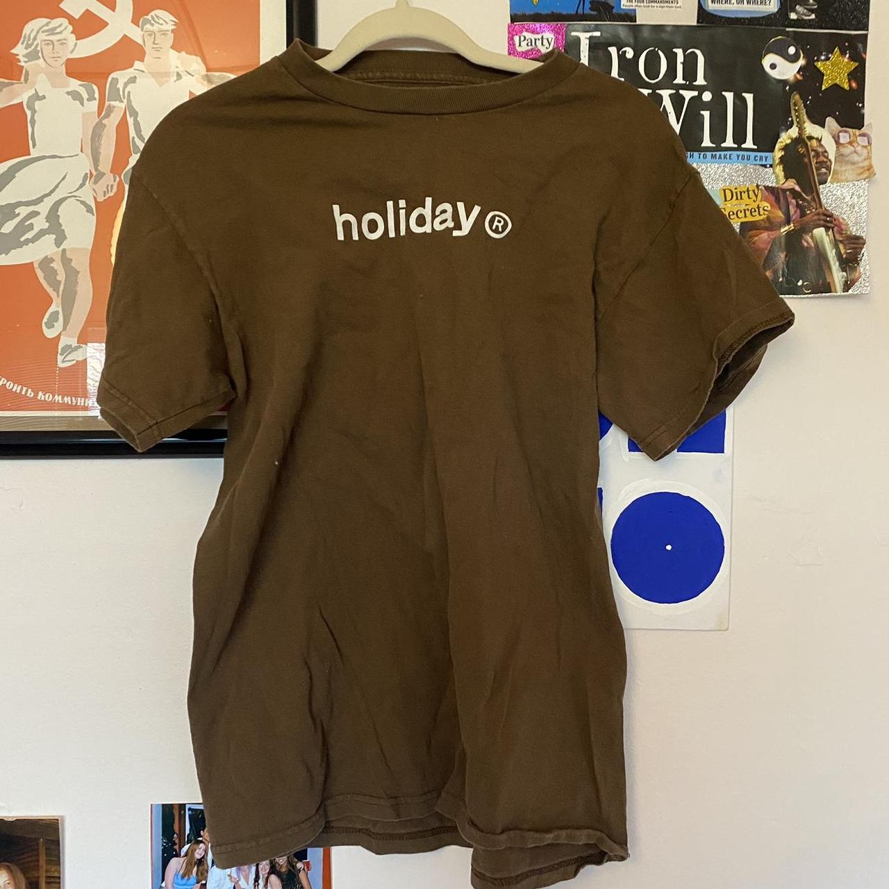 Holiday The Label Men's Brown and White T-shirt