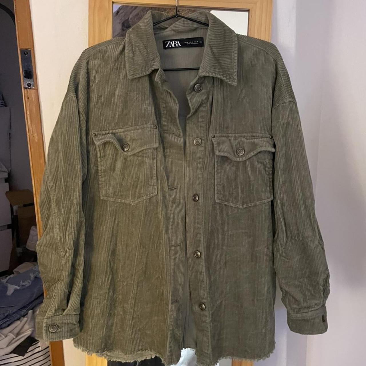 Zara khaki corduroy jacket Barely wornperfect... Depop