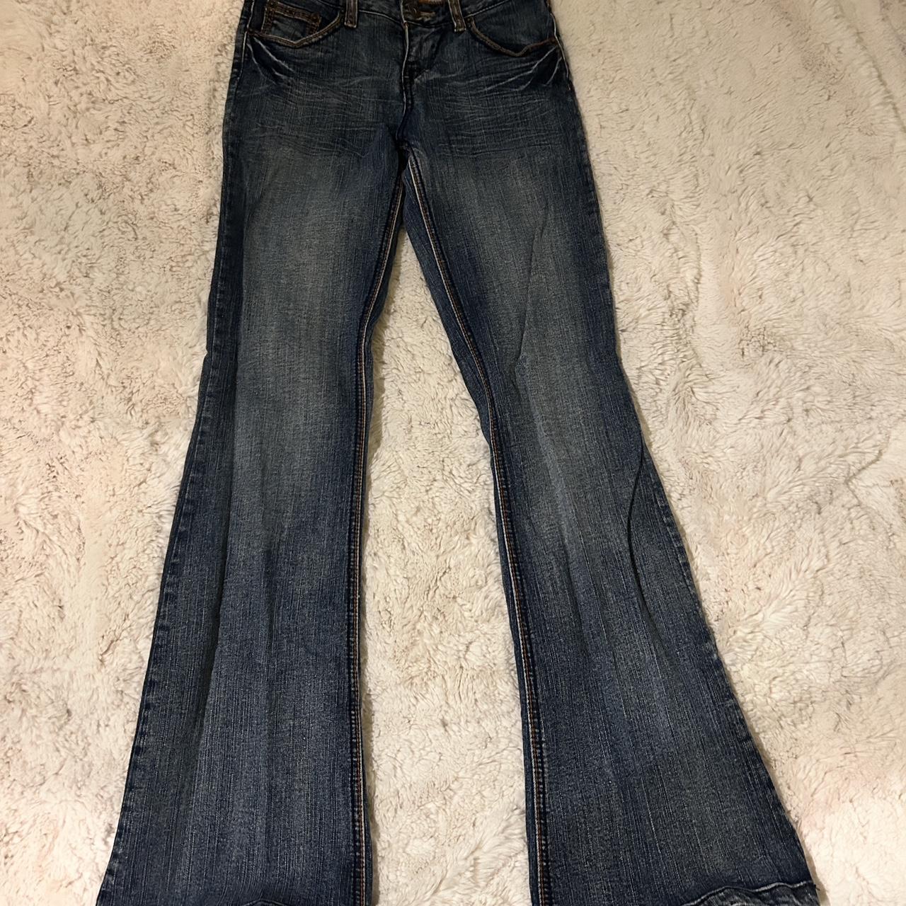 MUDD jeans dark wash mid rise flare jeans good... - Depop