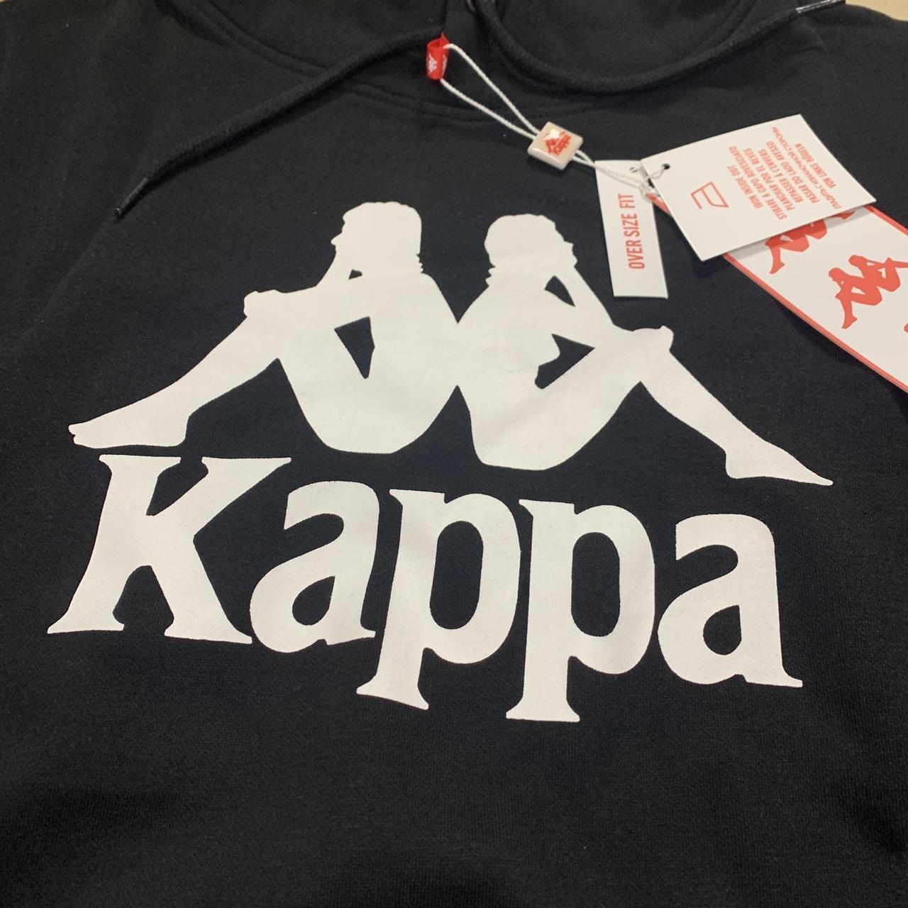 Kappa basic logo hoodie👕 Black/white🎨 Size... - Depop