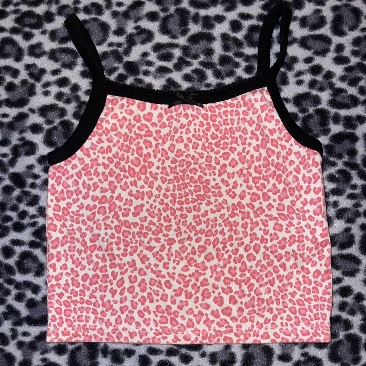 BRANDY MELVILLE PINK CHEETAH TANK - Depop