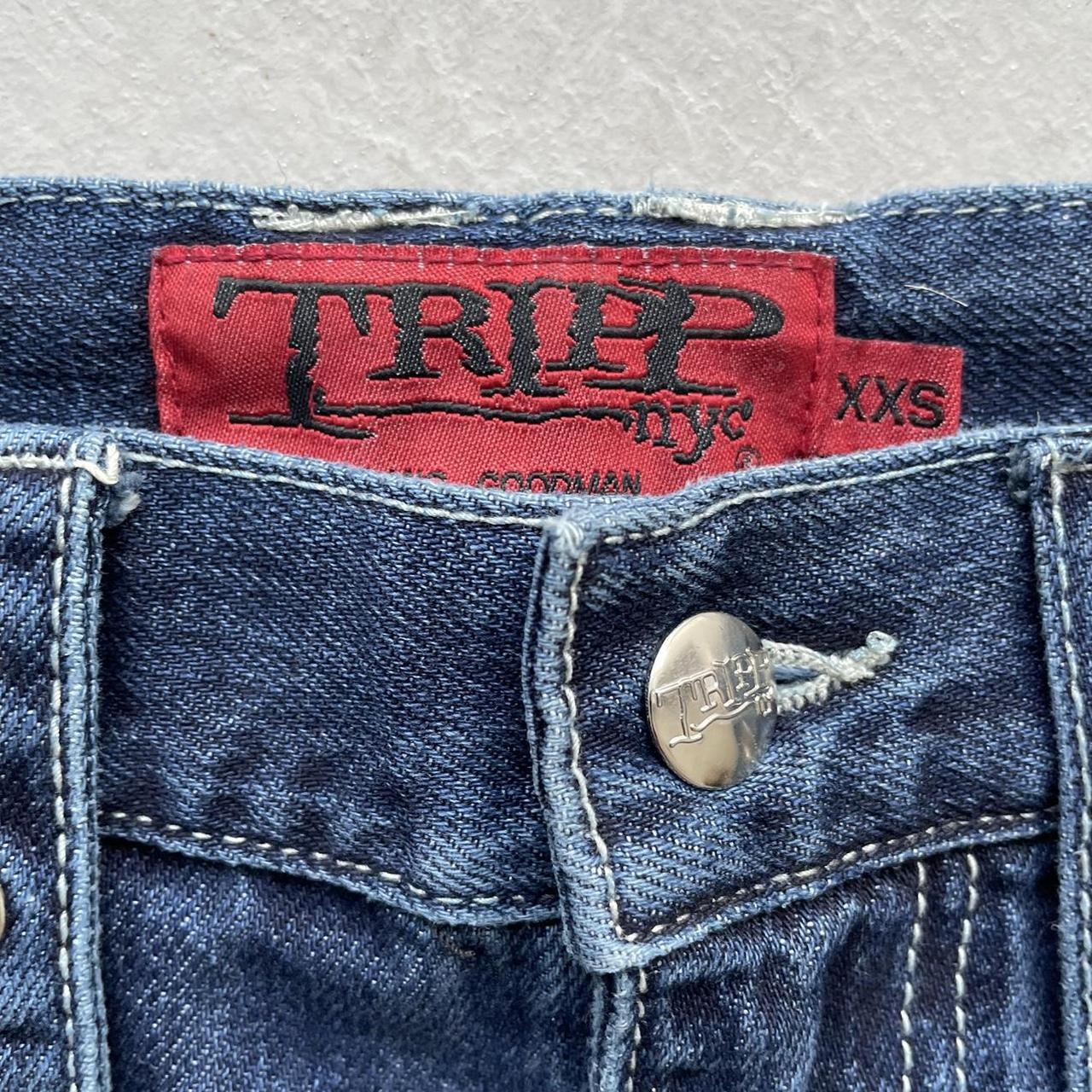 TRIPP NYC Denim Strap Pant / Size XXS / Will fit XXS... - Depop