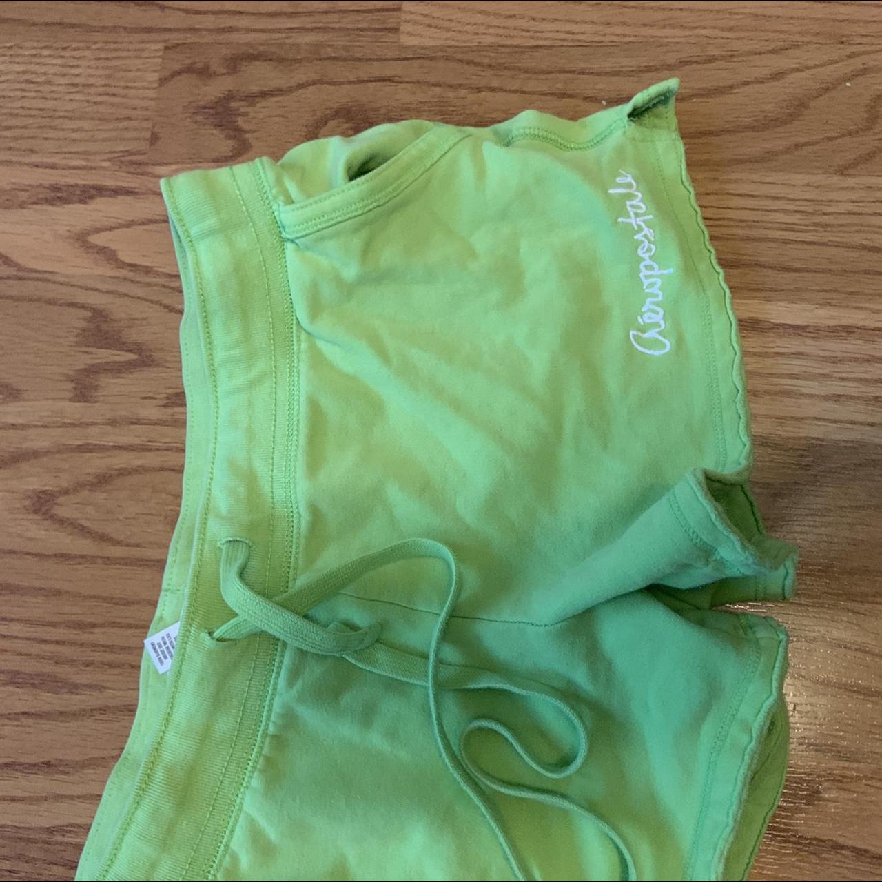 Aeropostale Women's Green and White Shorts Depop