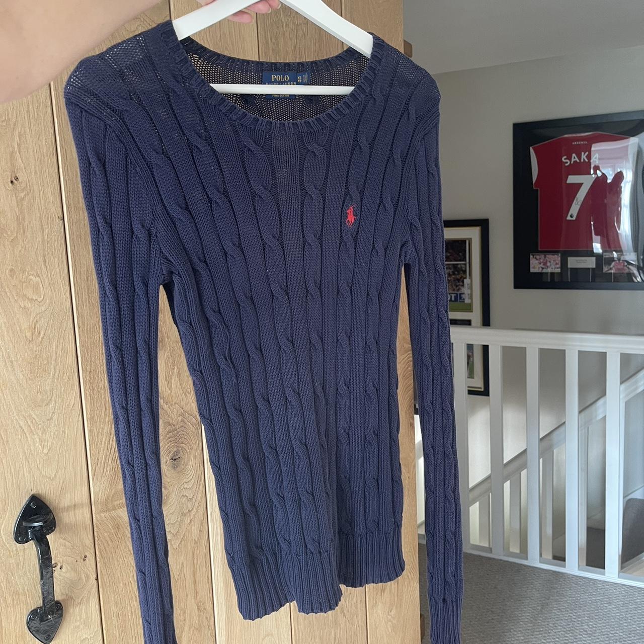 Ralph Lauren cable knit in Navy Size XS Worn but... - Depop