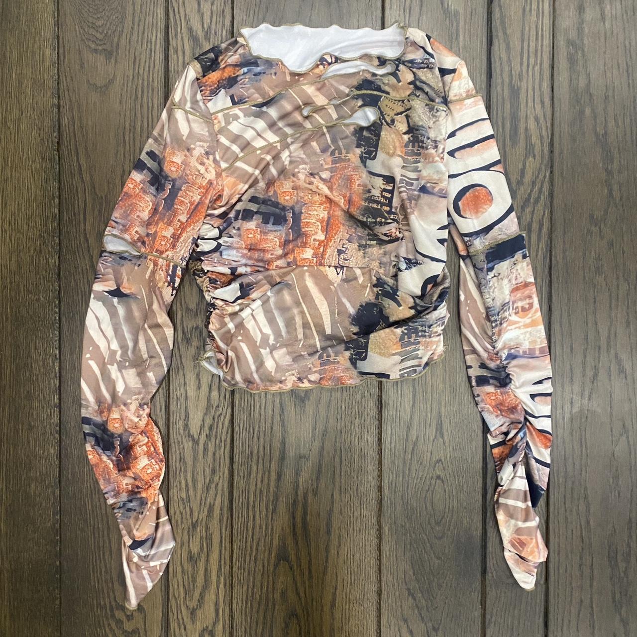 Y2K stretch printed top size xs/s🌷, No brand or size...