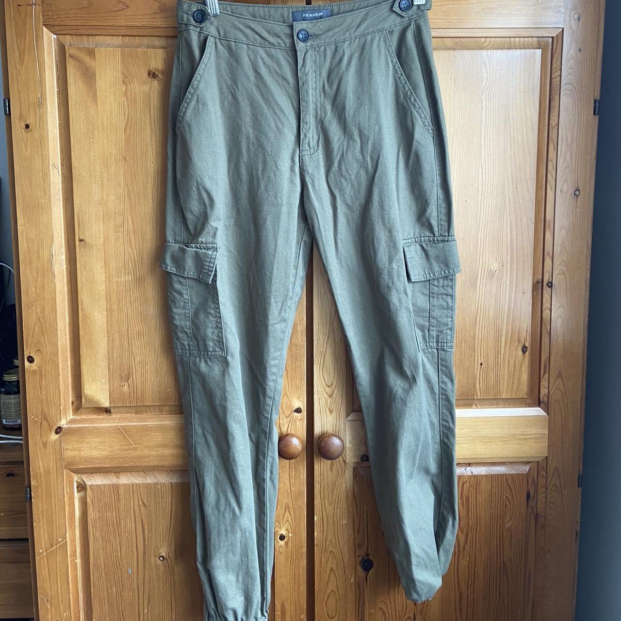 Primark Women's Khaki and Green Trousers Depop