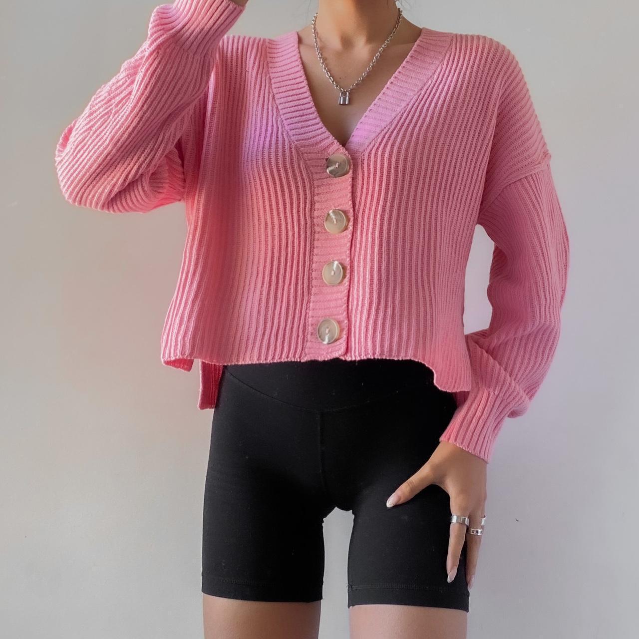 Urban Outfitter Pink Button Down Cardigan Sweater Depop