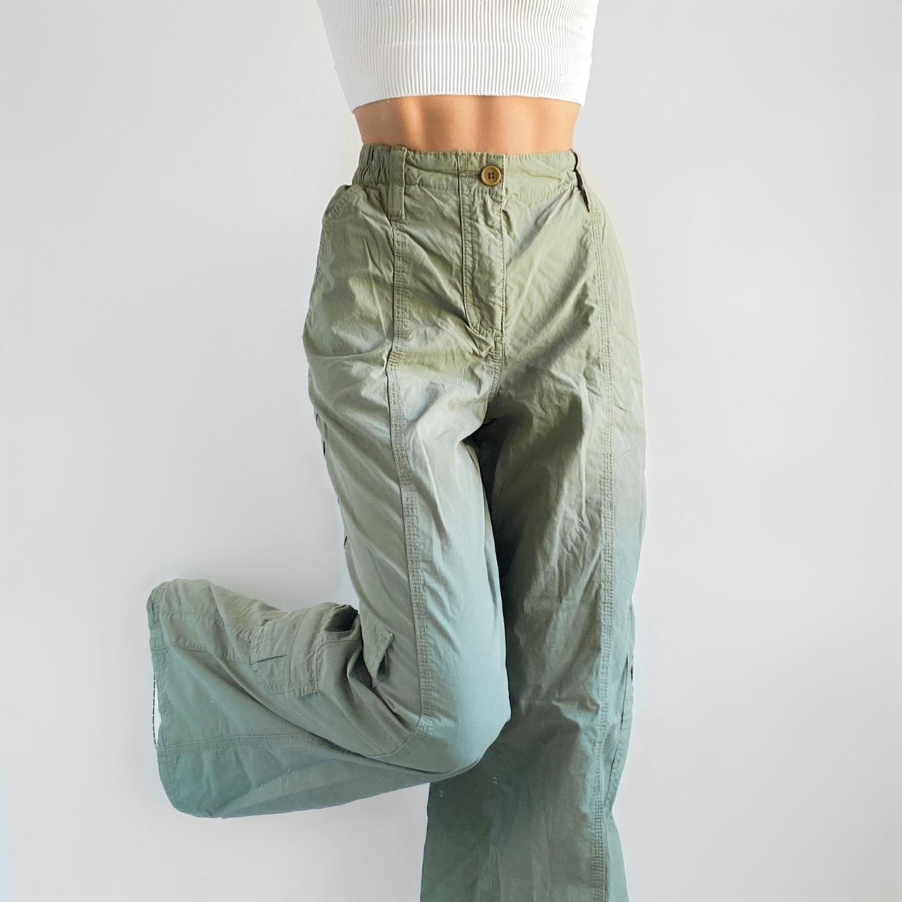 Urban Outfitters Y2K Low Rise Cargo Pant in Olive... Depop