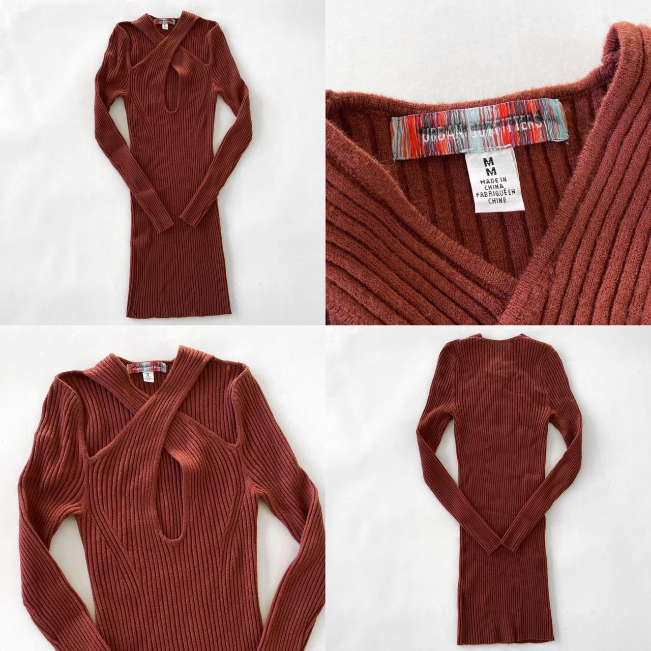 Urban Outfitters Women's Burgundy and Brown Dress | Depop