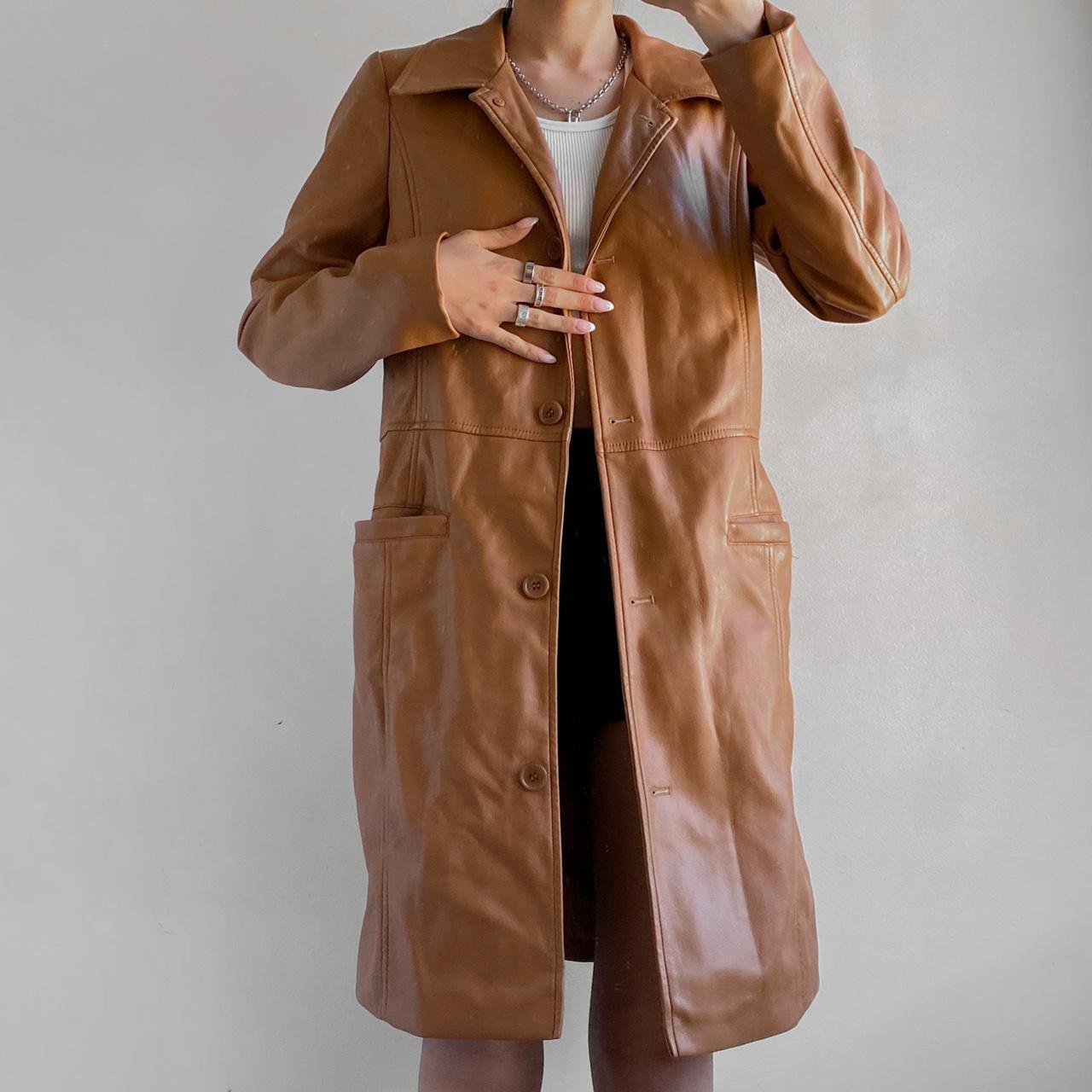 Urban Outfitters Women's Brown and Tan Coat (2)