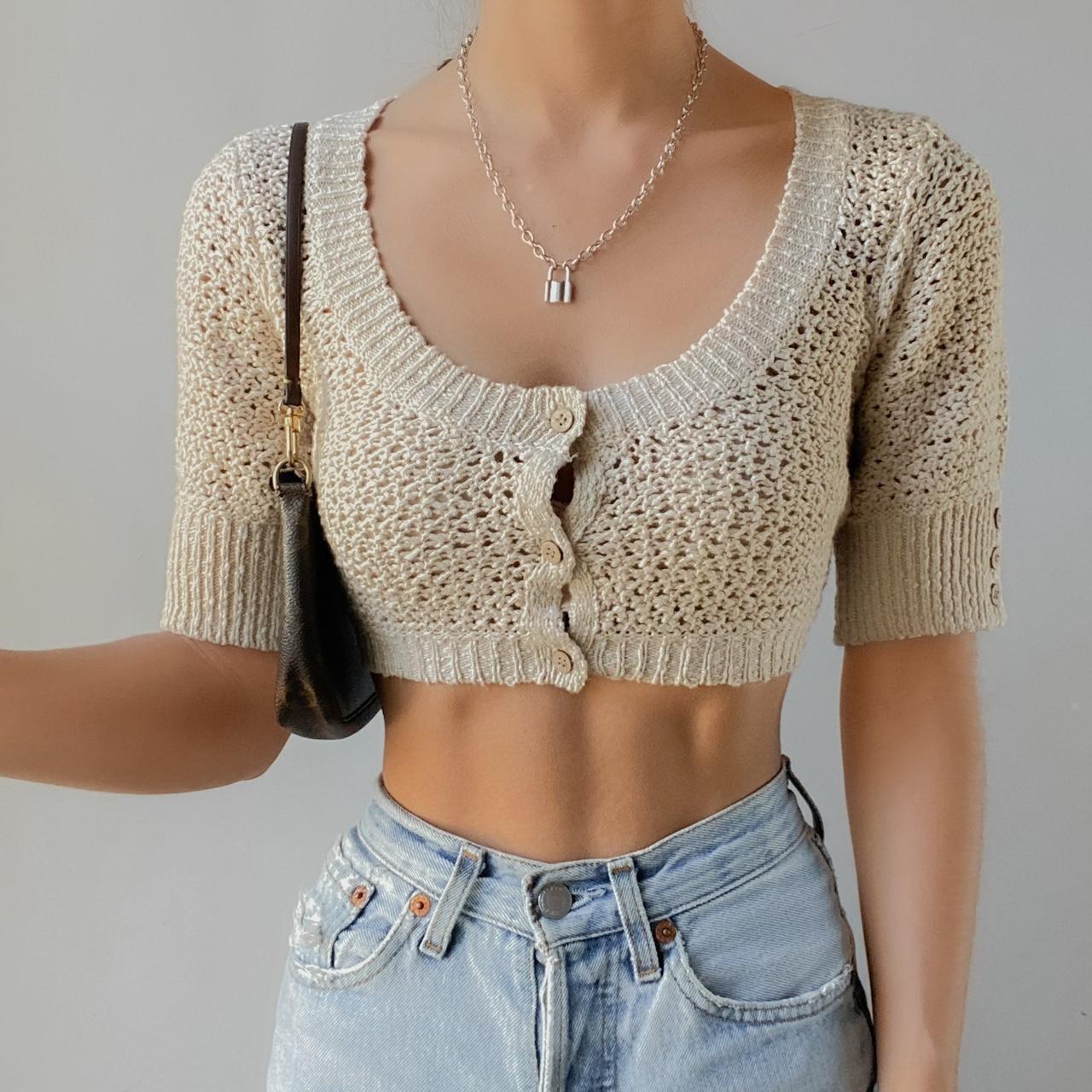 free people crochet crop top