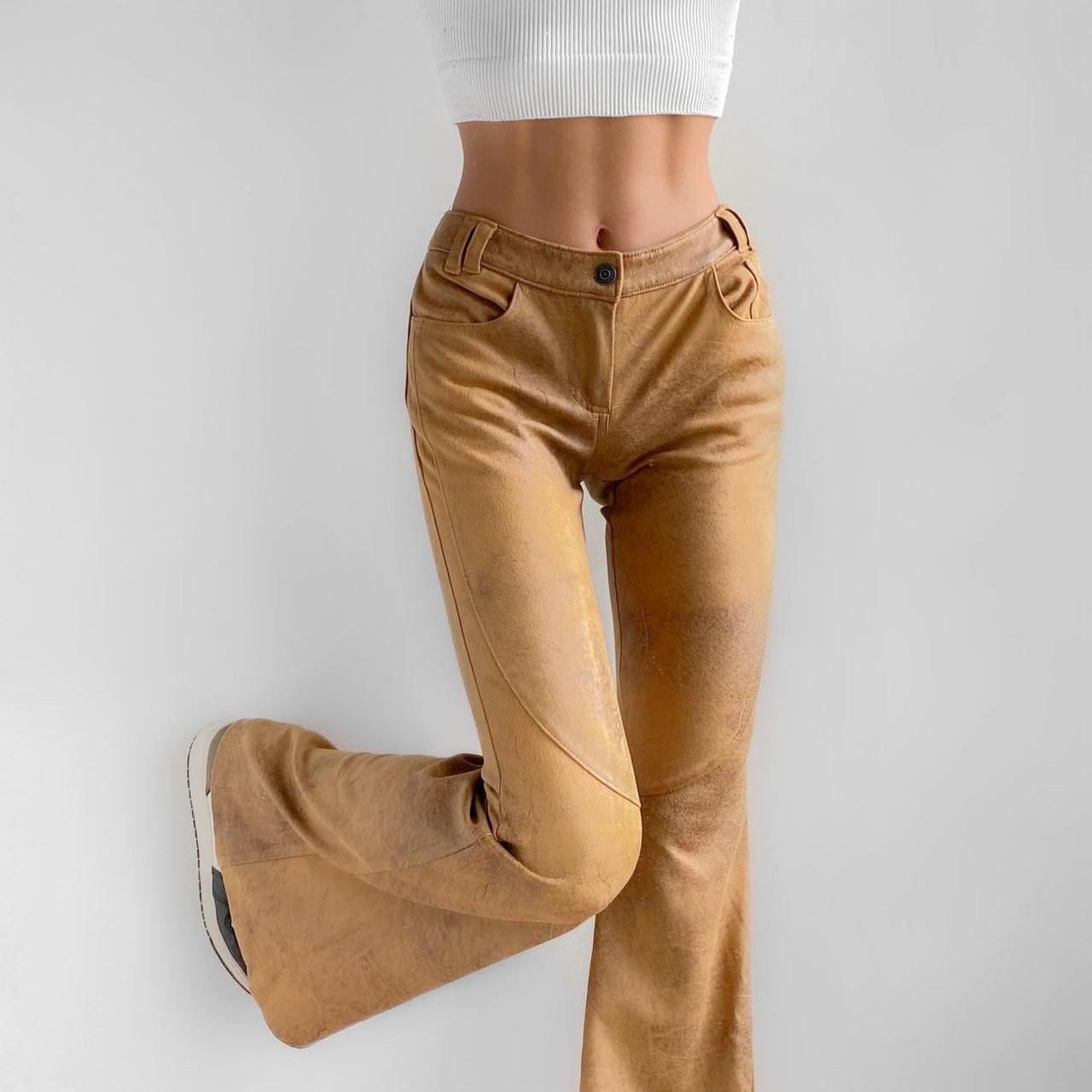 Free People Beige Leather Pants for Women