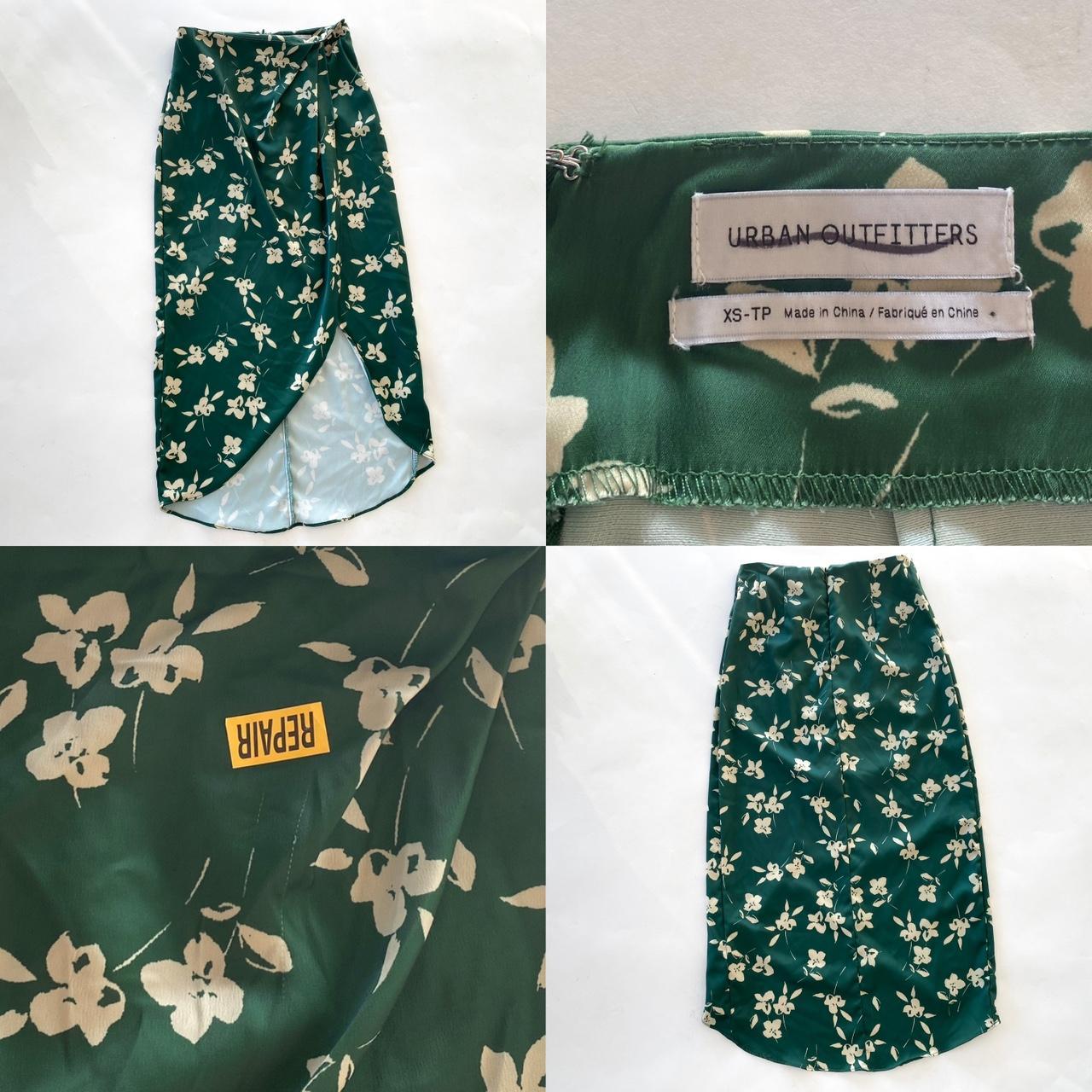 Urban Outfitters - Floral Tulip Silk Wrap Midi Skirt - Depop