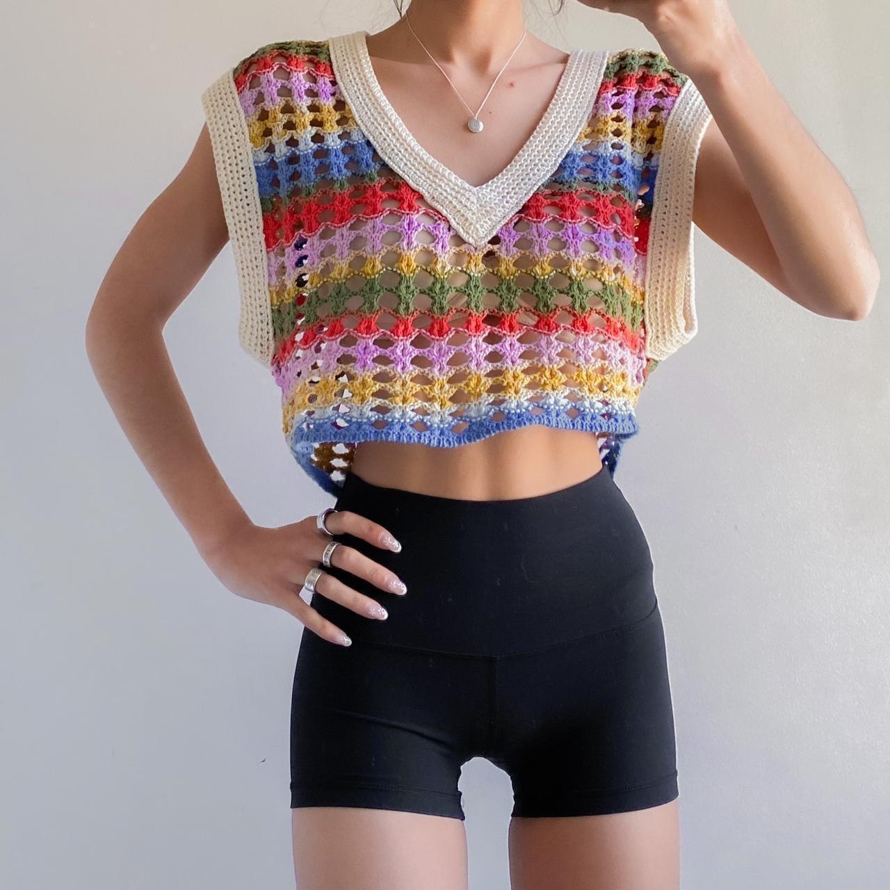 Urban Outfitters Crochet Knit Sweater Vest Depop