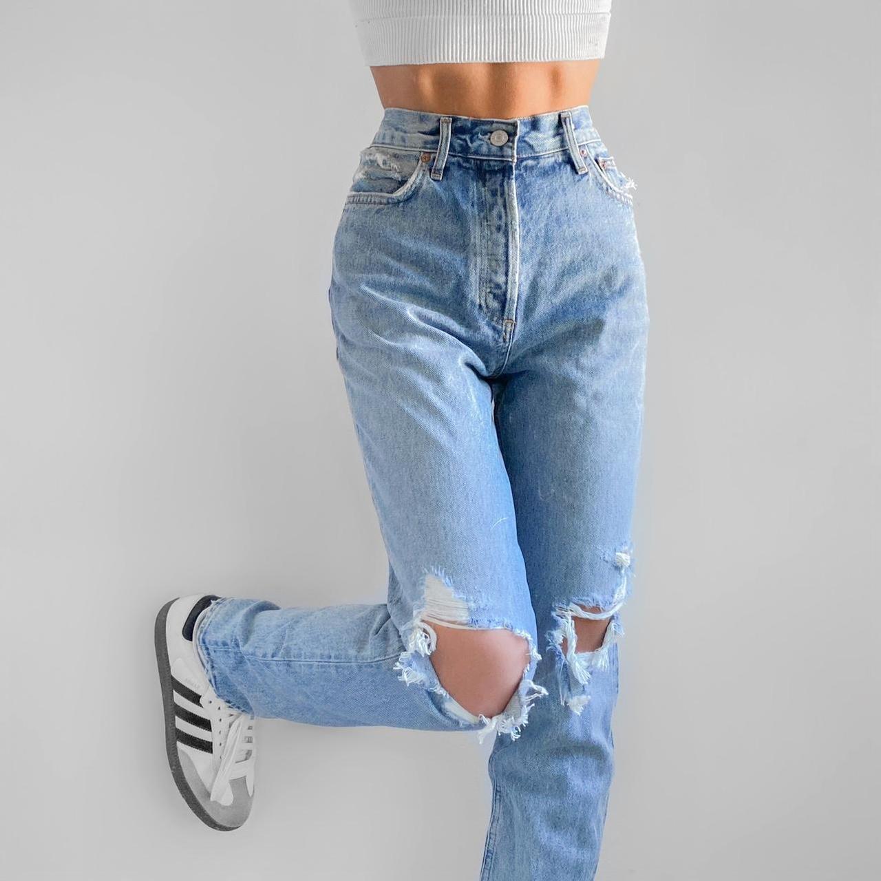 AGOLDE Distressed Straight Tapered Fit Jeans