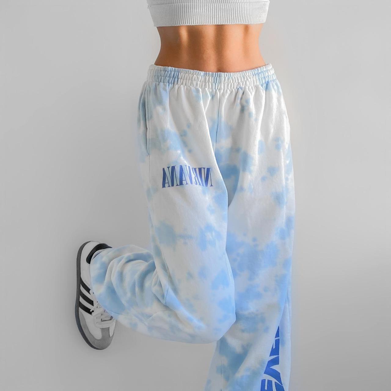 Baby blue tie online dye sweatpants