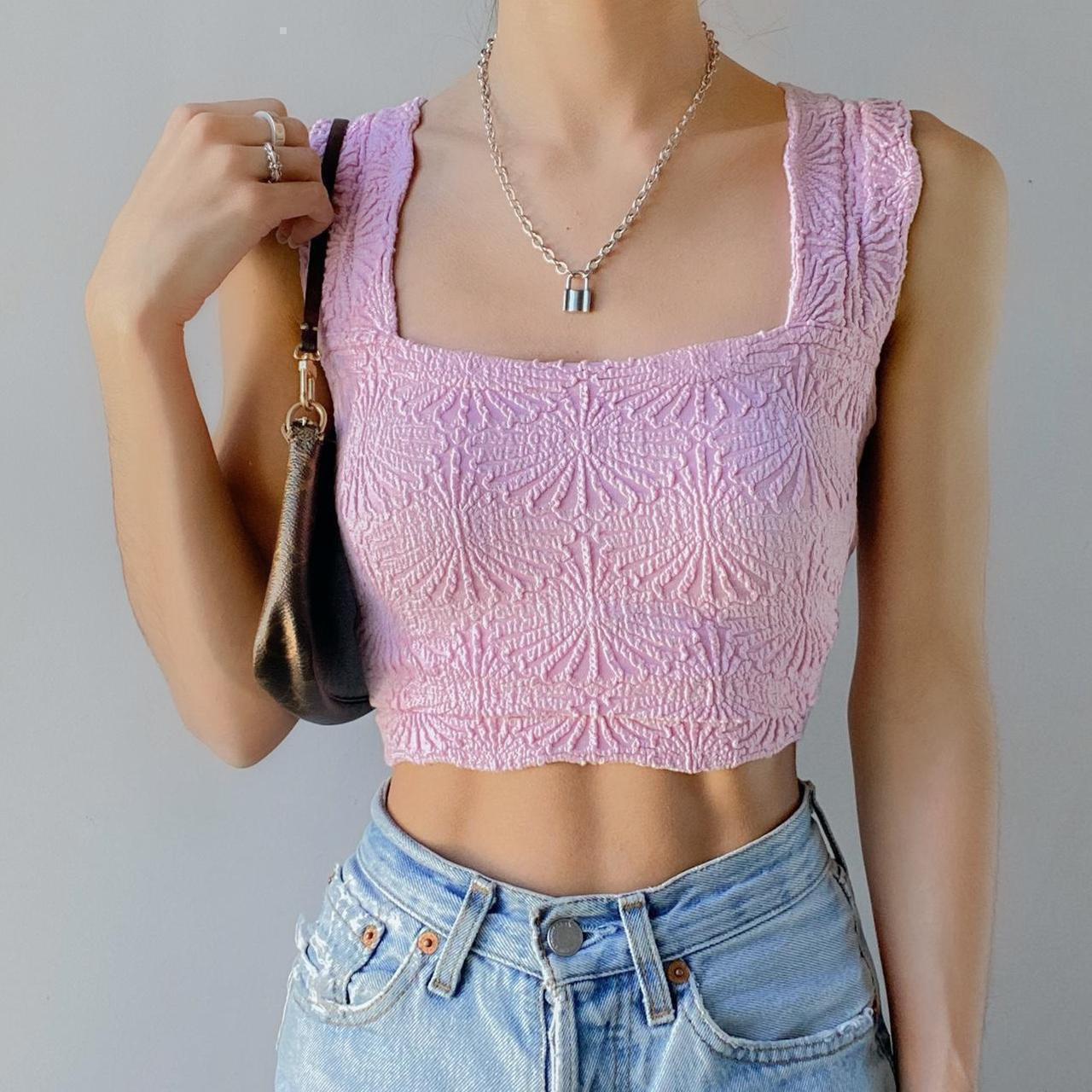 Free People - Floral Jacquard Cami Sweater Tank in - Depop