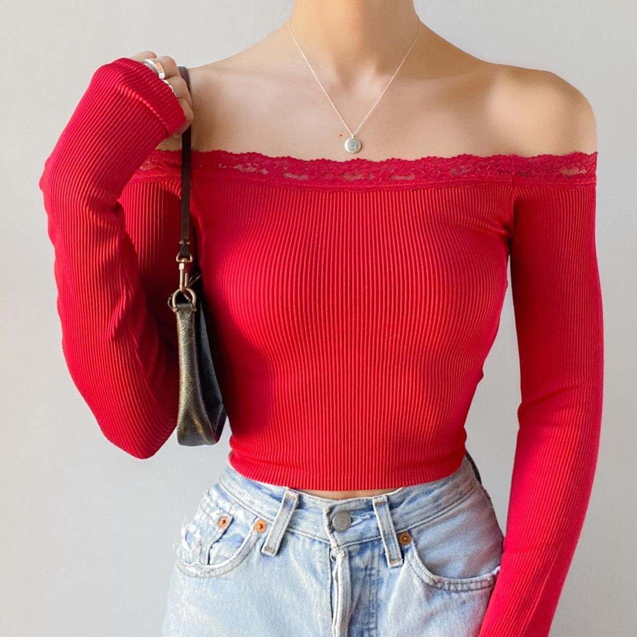 Urban Outfitters - Seamless Lace Off The Shoulder - Depop