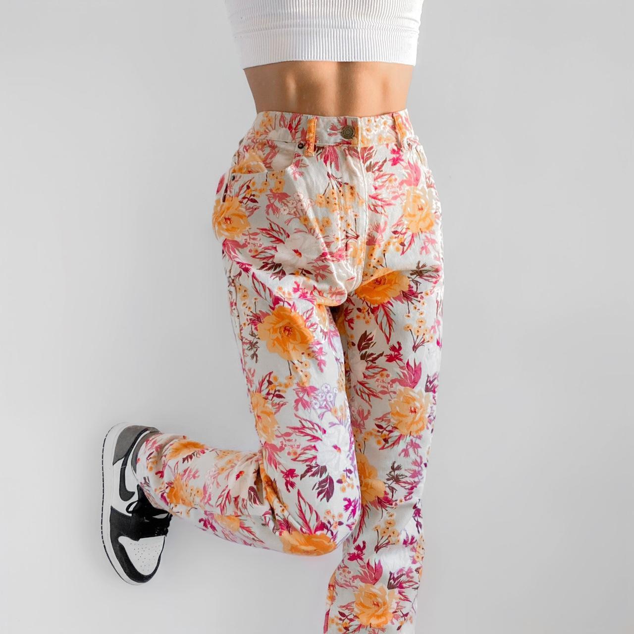 Rose printed high-rise leggings in multicoloured - The Upside