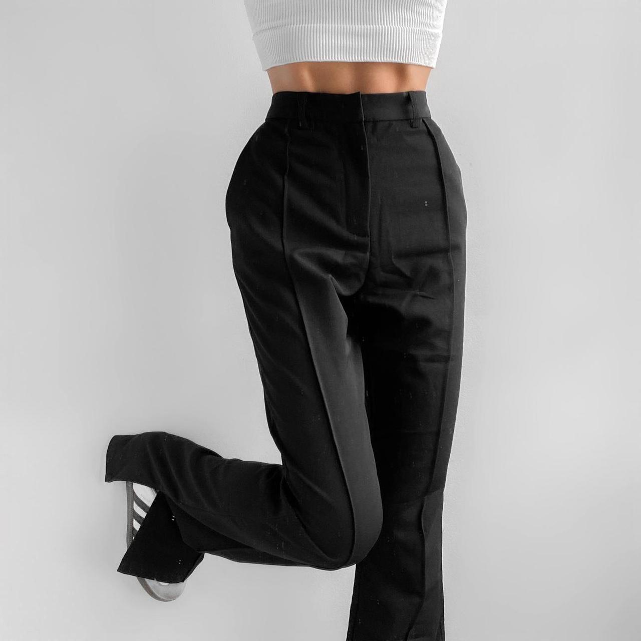 Next LINEN MIX EMBROIDERY CULOTTE TROUSERS - Trousers - black - Zalando.de