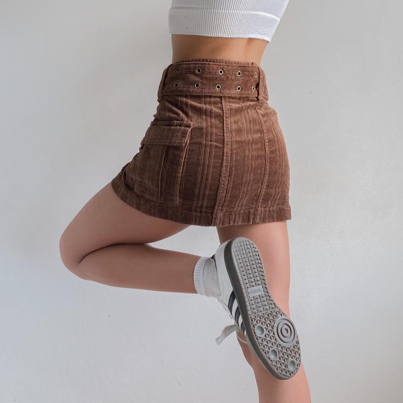 【NONCODE】Raman Corduroy Cargo Skirt (Belt Set) Urban Outfitters - Cargo Grommet Belt Corduroy Brown | Depop