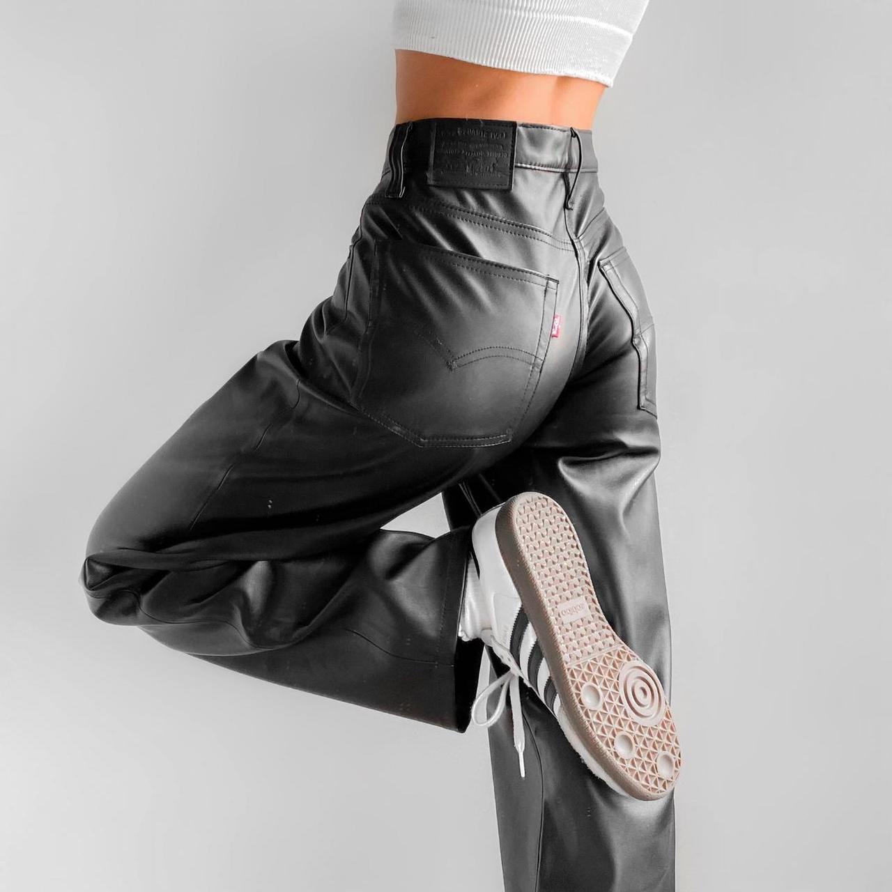 Levis Pants Faux Leather Ribcage Straight Pants Faux Leather