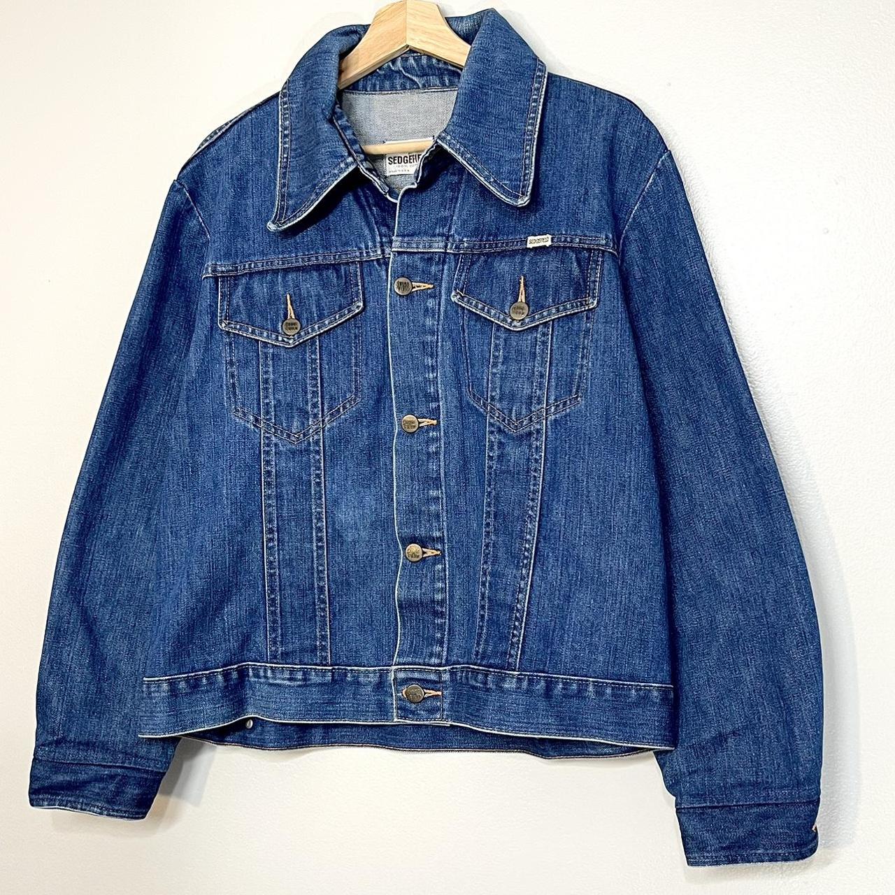 American Vintage Women's Navy and Blue Jacket | Depop